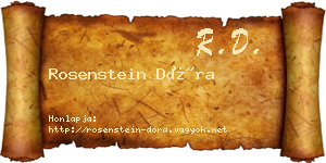 Rosenstein Dóra névjegykártya